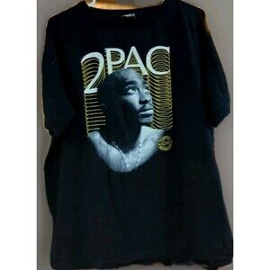 2Pac Tupac Shakur Cross Colours Rap Tee XL Black Hip Hop Retro Y2K Era Graphic